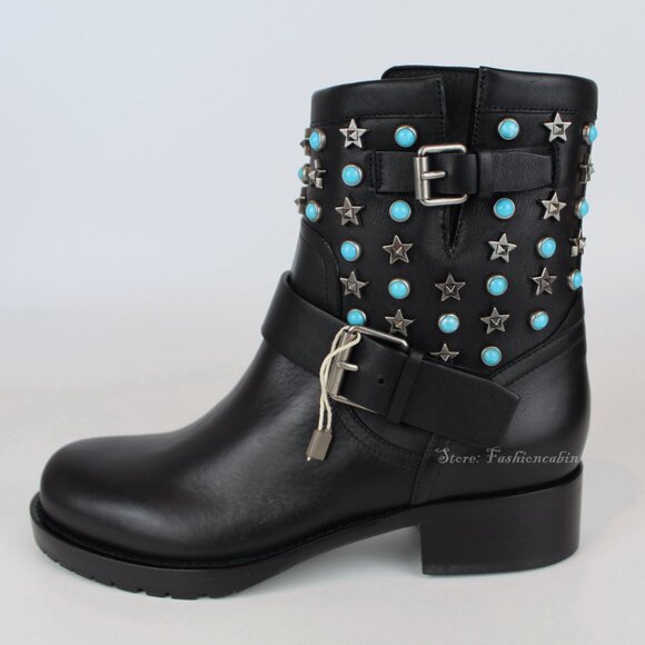 NEW Valentino Garavani Rockstud Ankle Booties – Studded Leather Moto Boot - Picture 4 of 16